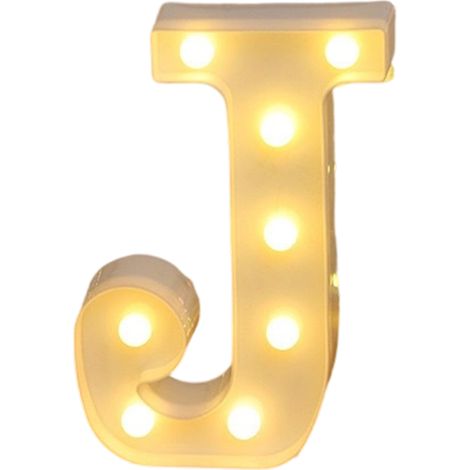 Lettres lumineuses LED - 26 lettres de l'alphabet, grandes lumières blanc chaud, alimentées par piles, idéales pour les fêtes, anniversaires, bars, décorations de Noël et chambres. (1/5)