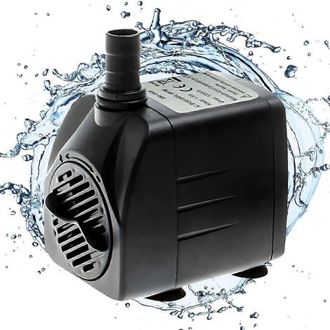 Mini pompe à eau électrique, débit réglable, débit maximal de 1000 L/h, hauteur de refoulement de 1,5 m, câble de 2 m avec base à ventouse, pompe de fontaine compacte et portable pour aquariums. (1/5)