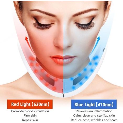 Masseur de mise en forme du visage en V - - Blanc - Réduction double menton - Télécommande blanc (1/4)