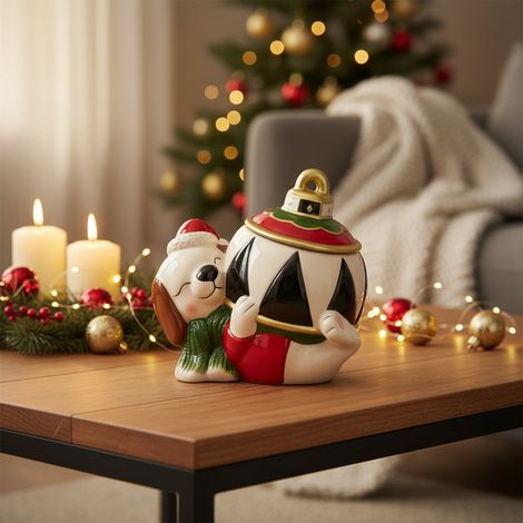 Contenitore decorativo natalizio animaletto con sfera per decorazioni natalizie -Gatto (1/5)