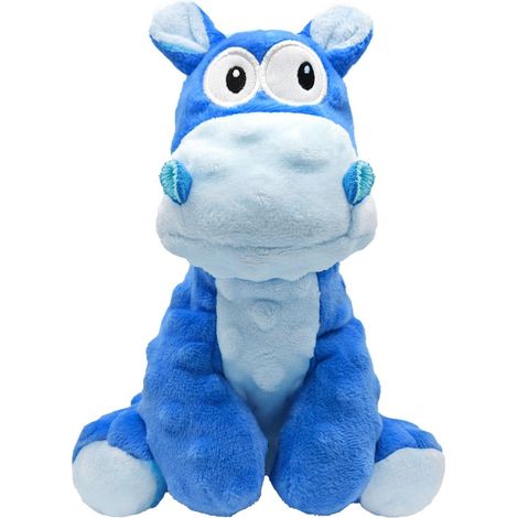 Jouet en peluche bleu pour chien - Peluche sonore interactive avec bruissement et picots texturés pour le nettoyage des dents des petits et moyens chiens (1/5)