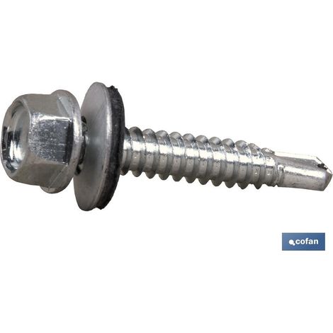 COFAN din-7504k+epdm c-8 m-5,5 x 38 z caja 100 unid. , Tornillo autotaladrante DIN-7504-K para cubierta con arandela de acero y EPDM. Medidas desde 4,8x16 hasta 6,3x100