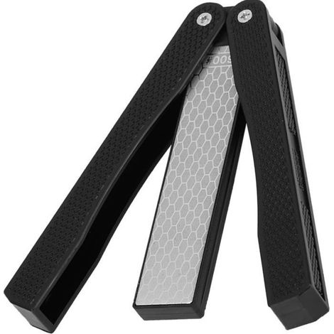 Aiguiseur De Couteau - Pierre Diamant Double Face - 400 Et 600 Grit - Pliable - Pour Cuisine Et Camping - 1 Pièce (1/4)