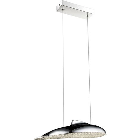 LED Hängelampe Deckenlampe LED hängend LED Pendelleuchten, Chrom, Acryl, 1x LED warmweiß, LxBx H 36x15x120 cm