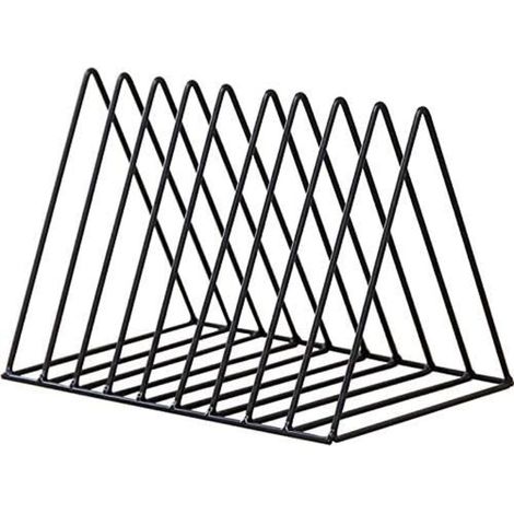 Supports de Dossiers Triangulaires Porte-Revues en Métal Treillis Lot de 10 Noir Décoration Bureau Maison (1/4)