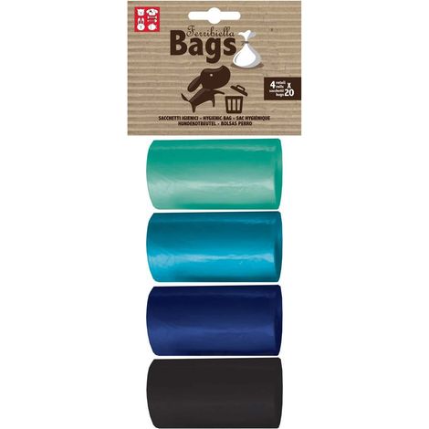 Bleu - Sacs hygiéniques de rechange pour chiens en paquets de quatre rouleaux