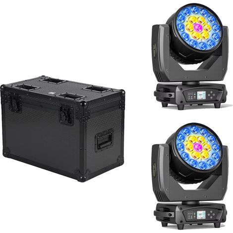 Moving Head Licht, Vollfarb-Effekte, einstellbarer Zoom und Dimmung, schwarz, EU-Stecker (1/2)
