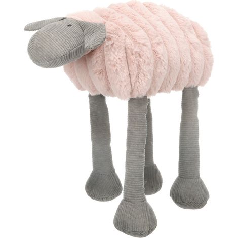 Jouet Ribola Mouton Couché Rose hauteur 35 cm pour CHIEN - Flamingo (1/5)