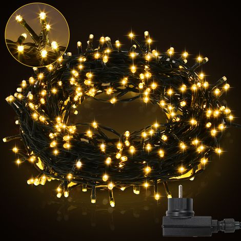 SWANEW 10M 100LED 8-mode IP44 festone luce di Natale all'aperto decorazione giardino interno per Natale compleanno matrimonio soggiorno bianco caldo (1/5)