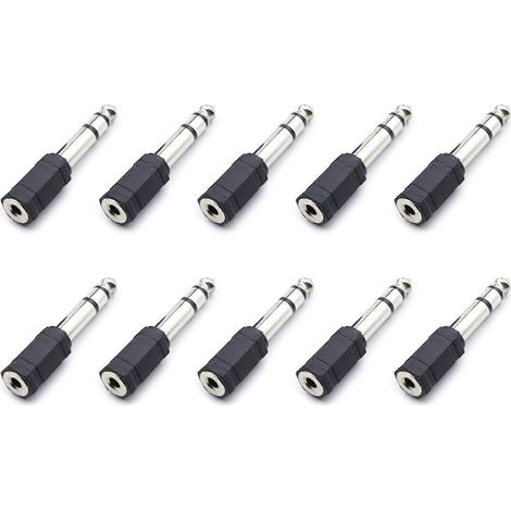 Kit adaptateur audio pour casque audio : convertisseur jack 6,35 mm femelle vers 3,5 mm ou jack 3,5 mm mâle vers 6,35 mm femelle (1/5)
