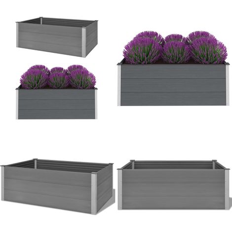 Garten-Hochbeet WPC 150 x 100 x 54 cm Grau - Gartenhochbeet - Blumentopf - Pflanzenbehälter - Balkonbepflanzung - Terrasse - Home & Living (1/5)