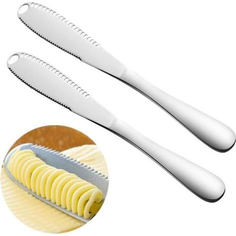 Couteau à beurre 3 en 1 en acier inoxydable - 2 pièces (1/4)