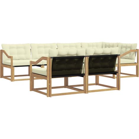 Outdoor Sofa Set 7 pcs White and Cream vidaXL (1/5)