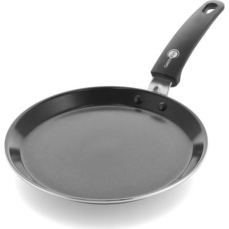 Poêle à Crêpes Antiadhésive en Céramique Saine de 24 cm, Sans PFAS, Induction, Va au four et au gril jusqu'à 160°C, Va au lave-vaisselle, Noir (1/5)