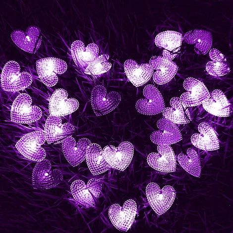 Lumière Solaire De Coeur, 20LED 5M 8 Modes Guirlande Lumineuse De Fée À L'énergie Solaire Étanche Intérieur Extérieur Fête De Noël Décoration Décorative Lumières D'éclairage (rouge)