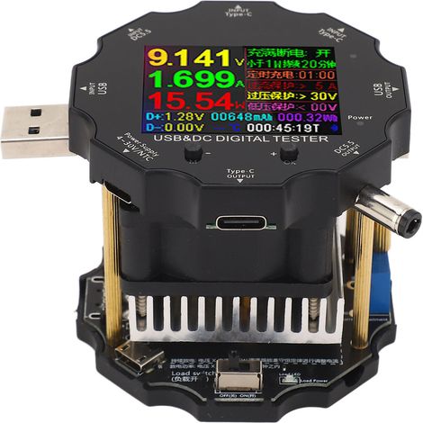 Testeur USB 65 W Bluetooth numérique de tension, courant, puissance, résistance, capacité, wattmètre USB 3,6-32 V (1/5)