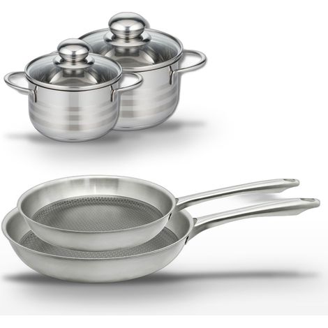 Lot de 2 poêles 24/28 cm et 2 faitouts 14/16 cm Elo Relief Passion (1/5)