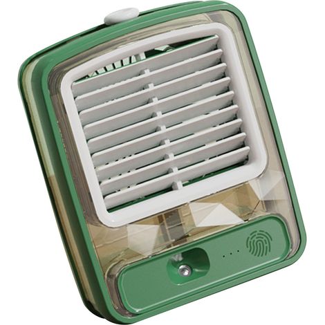 Neuer tragbarer Mini-USB-Lüfter, leiser, wassergekühlter Tischventilator mit Sprühfunktion, hellgrün. (1/4)