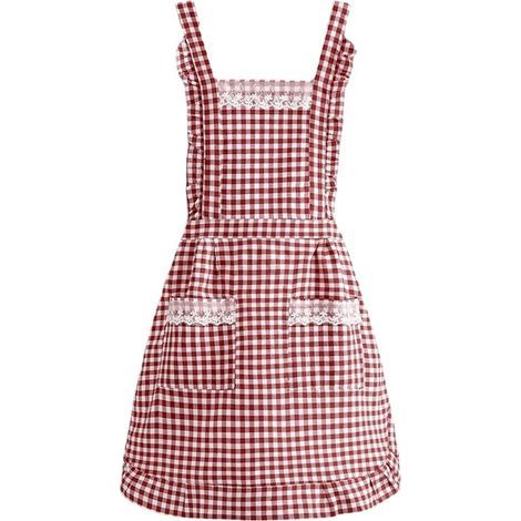 Tablier pour femme, tablier de cuisine en coton pour femme, tablier à motif floral avec poche, pour restaurant, pâtisserie, barbecue, bar, cuisine, jardinage et usage quotidien, (rouge) (1/5)