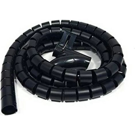 Gestion des câbles de bureau 3M, gaine enrouleuse flexible, tube de rangement spiralé, compatible avec les câbles de 22 mm - Noir (1/5)