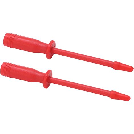 Jeu de 2 sondes de test pour multimètre, à pointes rondes, interface 4 mm, pour le test des circuits de tension automobile. (1/5)