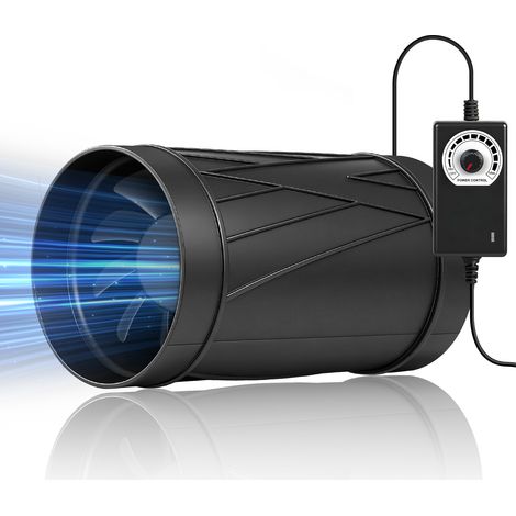 7W 100mm Ventilateur Extracteur d'air en Ligne 4500 U/min Ventilation de Conduit Moteur EC avec Contrôleur de Vitesse Variable pour Cave Humide Garages Tente de Culture Hydroponique Salle de Bain