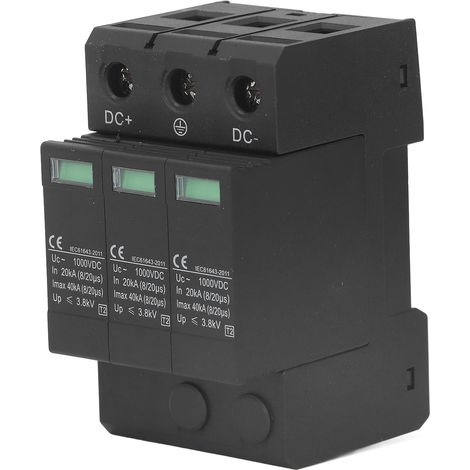 Parafoudre DC 40kV 3P à réaction rapide, ignifuge modulaire 1000VDC pour protection photovoltaïque (1/5)