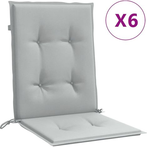 Coussins de chaise à dossier bas lot de 6 gris clair mélangé (1/5)