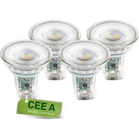 Briloner Lot de 4 Ampoules LED GU10 CEE A 2,5W 450lm 3000K Blanc Chaud - Ampoule GU10 LED Salon Chambre (1/5)