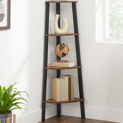 Etagère d&039angle Sutton  34 x 34 x 125 cm  Design brun