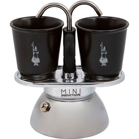 Bialetti Mini Express Induction +2Tassen schwarz