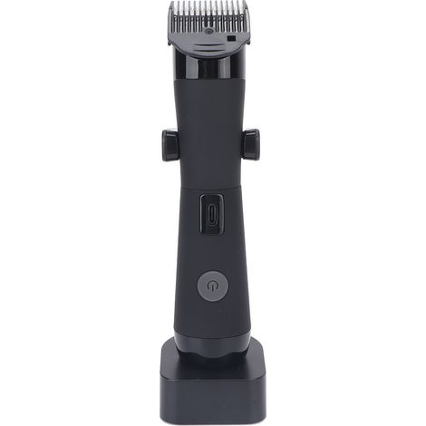 Tondeuse Homme Imperméable Rechargeable Électrique Double Tête Rasoir Corps Poils avec Station de Charge (1/5)