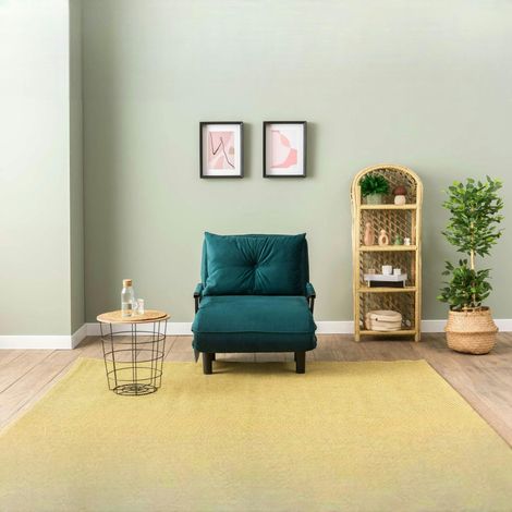 Fauteuil convertible bleu lagon couchage 175 cm IBARRA (1/5)