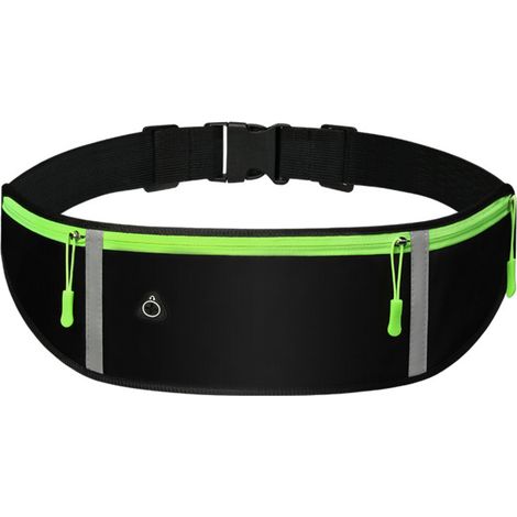 Faja Para Correr - Impermeable - Cinturón Elástico Ajustable 60-120 cm - Con 3 Bolsillos Separados y Puerto para Auriculares - Ideal para Actividades al Aire Libre - 1 Unidad (1/5)