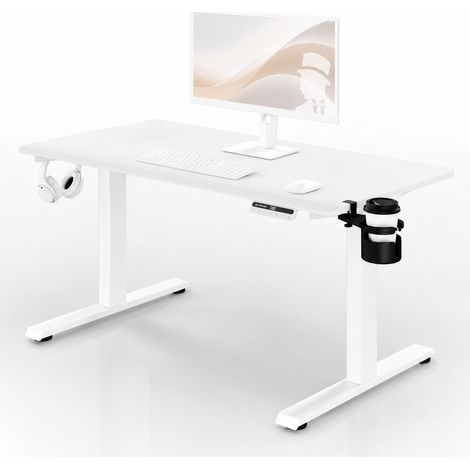 Elektrischer Schreibtisch mit Höhenverstellung ergonomisch weiß,1200x600 mm: ARIA