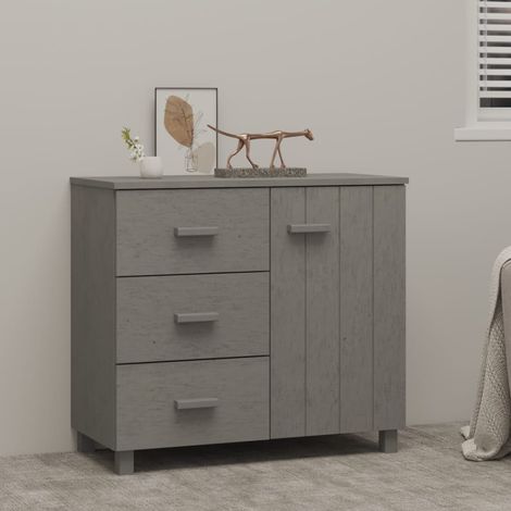 Sideboard HAMAR Light Grey 90x40x80 cm Solid Pinewood vidaXL (1/5)