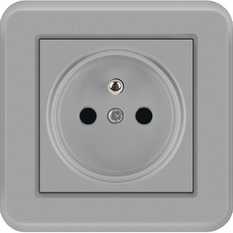 Prise française 16A prise européenne type 82 prise murale encastrée pc peinture gris 8.28.2 CM (A) (1/2)