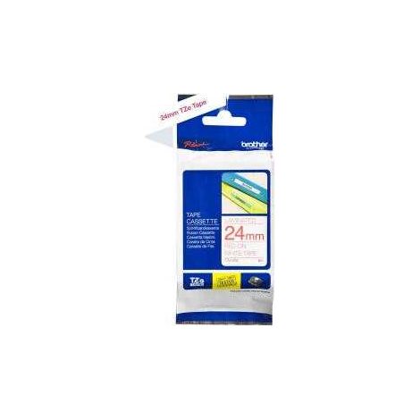 BROTHER Cinta laminada blanco/rojo 24mm