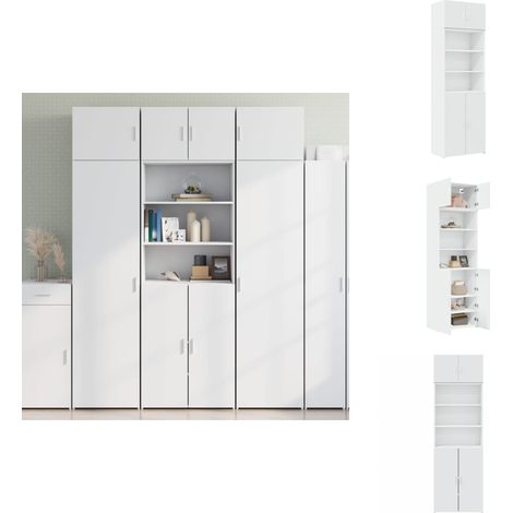 Armoire de rangement blanc 70x42,5x225 cm bois d'ingénierie - Armoire De Rangement - Armoires De Rangement - Armoire De Rangement De Salle De Bain - Armoire De Rangement De Toilettes (1/5)