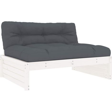 Sofá central madera maciza de pino blanco 120x80 cm vidaXL