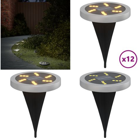 Solar-Bodenleuchten mit Erdspieß 12 Stk. Warmweiß - Solarlaterne - Gartenbeleuchtung - Außenscheinwerfer - LED-Strahler - Solarbetriebene Lampen - Home & Living (1/5)