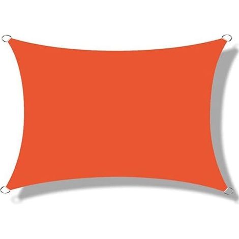 Voile D'ombrage Rectangulaire Voile Ombrage Imperméable, Protection 95% UV avec Coupe Vent Respirant, pour Toile pour Pergola Terrasse Balcon Jardin Extérieur,Orange,2X2m [Classe énerg (1/4)