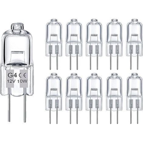 Lot de 10 ampoules halogènes G4 – 160 lumens – Blanc chaud 2800K – Dimmables – Pour éclairage domestique et commercial – Durée de vie 3000h (1/5)