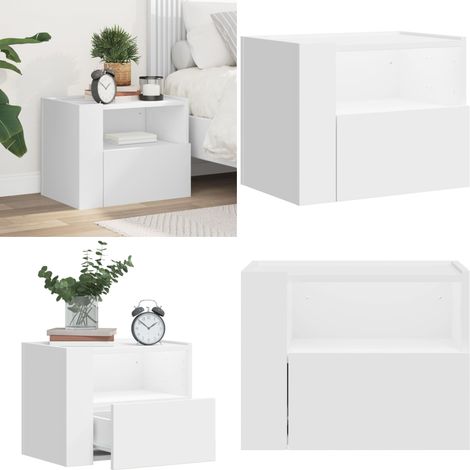Wand-Nachttisch Weiß 45x30x35 cm - Wandregal - Nachtkästchen - Wohnzimmereinrichtung - Möbelstück - Weißes Regal - Home & Living (1/5)