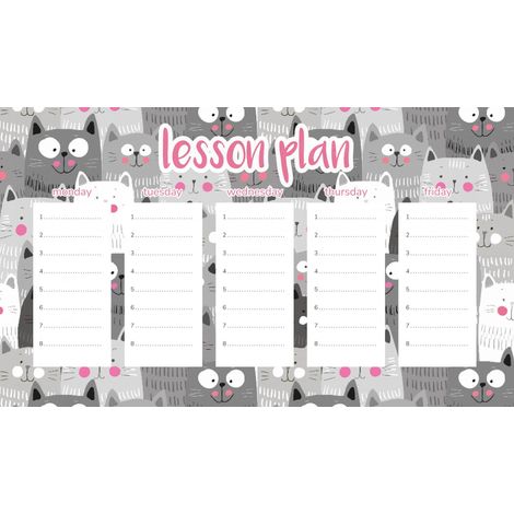 Piano di lezione magnetico per bambini con simpatici gattini, 45x26 cm