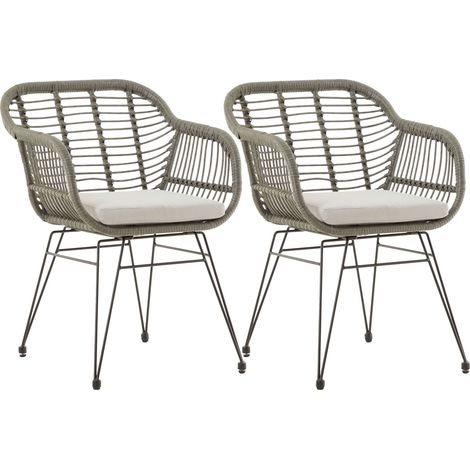 Chaises de jardin PARAMO Gris (Lot de 2) (1/5)