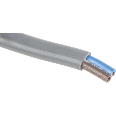Câble d'alimentation RS PRO 2x0,75 mm², gaine PVC Gris, 100 ( Prix pour Bobine de 100 Mètres ) (1/2)