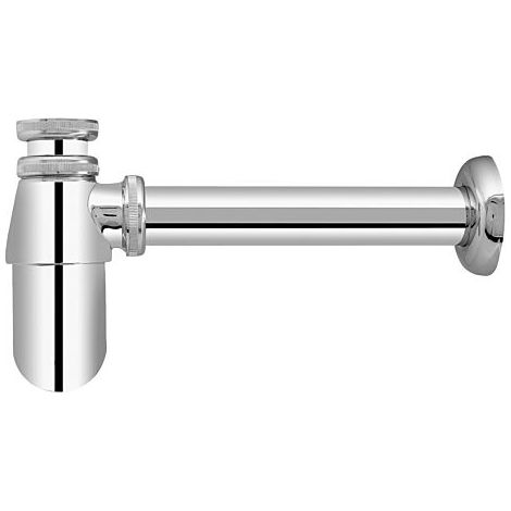 Siphon piège à odeurs pour bouteille ASW , 2000 2000 /4" x 32 mm, rosace Ø 65 mm, laiton chromé (1/2)
