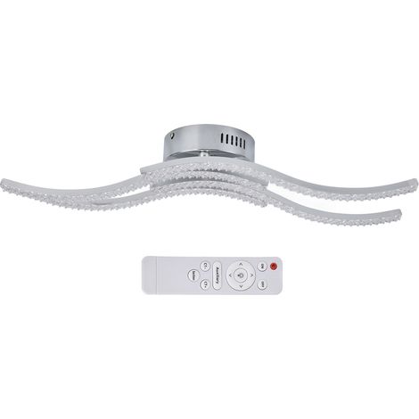 Moderne LED-Deckenleuchte mit Fernbedienung, 3-stufigem Dimmer, skandinavischem Stil, 4 gewellten Acrylplatten, ideal für Schlafzimmer, Wohnzimmer, Büro, Esszimmer, CE/ROHS-zertifiziert, AC85-265V, ba (1/5)