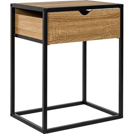 Table de Chevet Avec Tiroir "Loka" 50cm Marron (1/5)